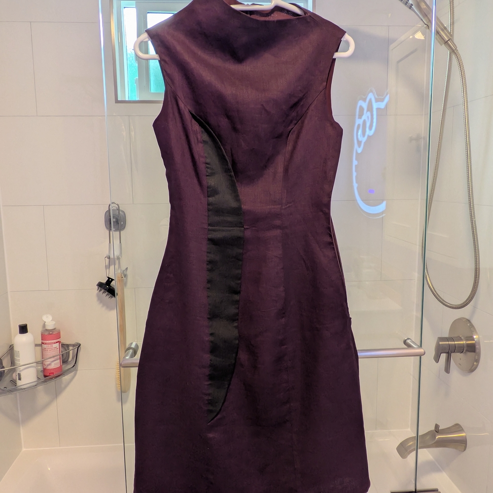Elroy Elegant Backless Purple and Black Dress